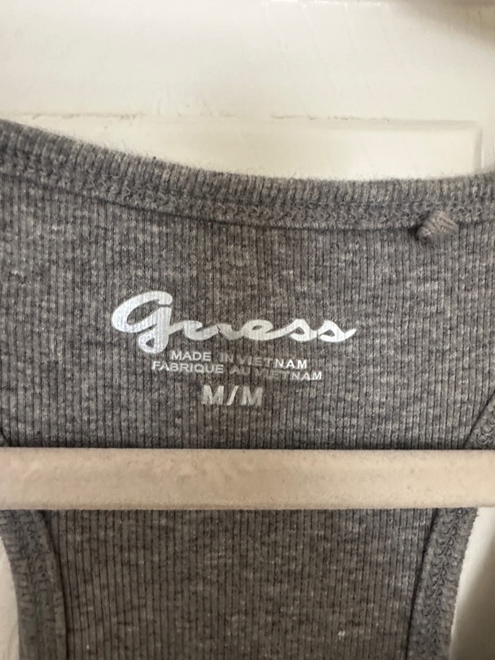 Guess Gray Rhinestone Logo Racerback Tank - Picture 3 of 5